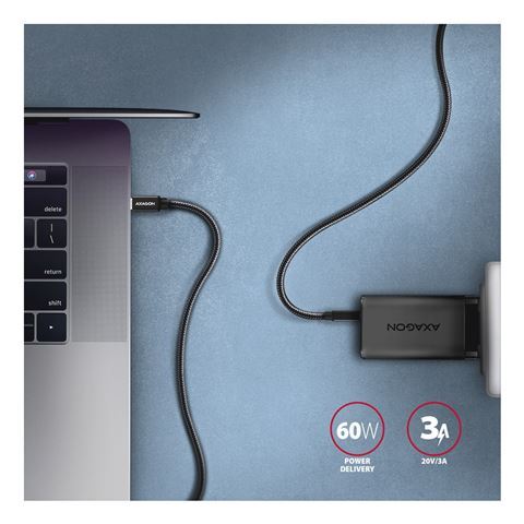 Axagon BUCM3-CM10AB kabel, USB-C 3.2 Gen1, 1m, crna