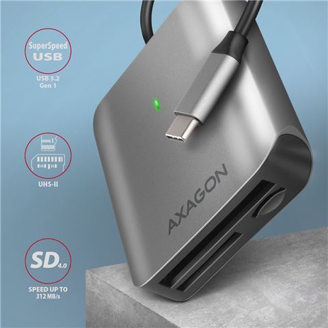 Axagon CRE-S3C čitač pametnih kartica UHS-II 3-slot, USB-C