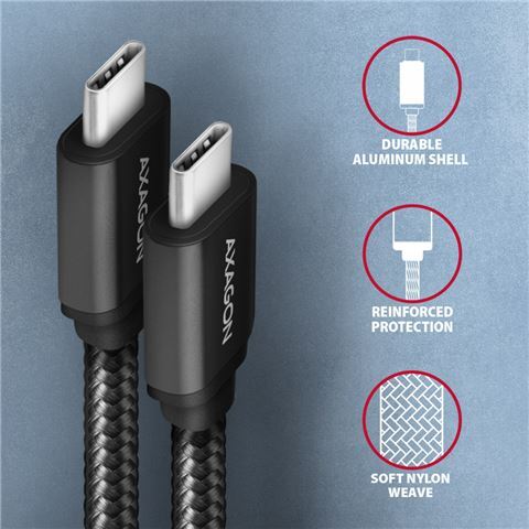 Axagon BUCM3-CM30AB kabel USB-C > USB-C 3.2, 3m, crna