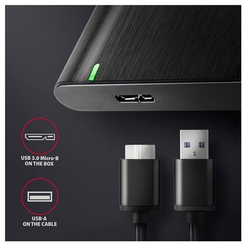 Axagon EE25-A6M ladica za disk 2.5" HDD/SSD, USB-A 3.2 Gen 1, crna