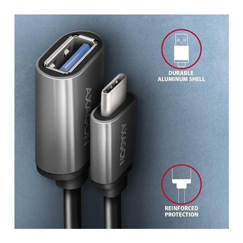 Axagon RUCM-AFAC adapter, USB-C na USB-A, 0.2m, crna