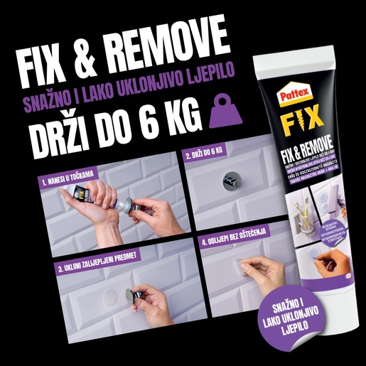 Pattex Fix & Remove višenamjensko ljepilo, 44 g