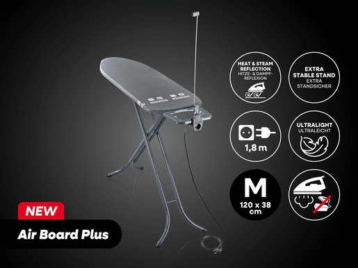 Leifheit Air Board M Black Plus daska za glačanje, 120 x 38 cm
