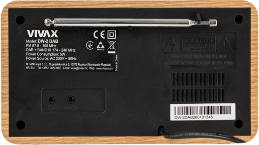 VIVAX VOX radio DW-2, DAB, oak