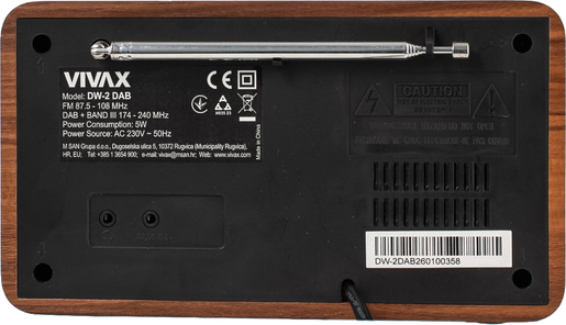 VIVAX VOX radio DW-2, DAB, walnut