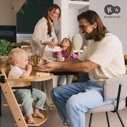Kinderkraft hranilica ENOCK, sivo-smeđa