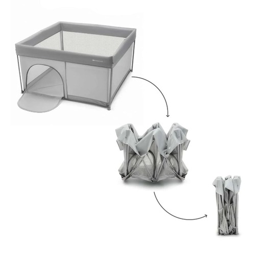 Kinderkraft dječja igraonica/vrtić ZIKI 126,5x126,5x69,5 cm, siva