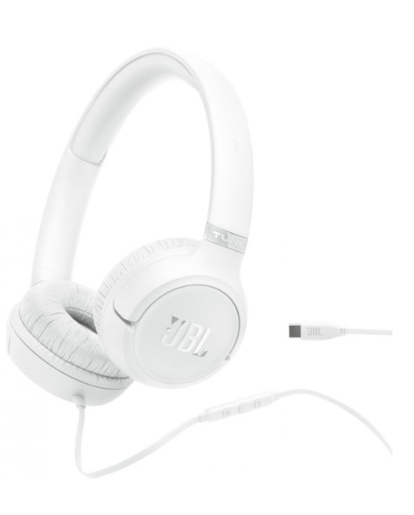 JBL Tune 530, žične USB-C on-ear slušalice, bijele