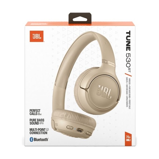 JBL Tune 530BT, bežične on-ear slušalice, bež