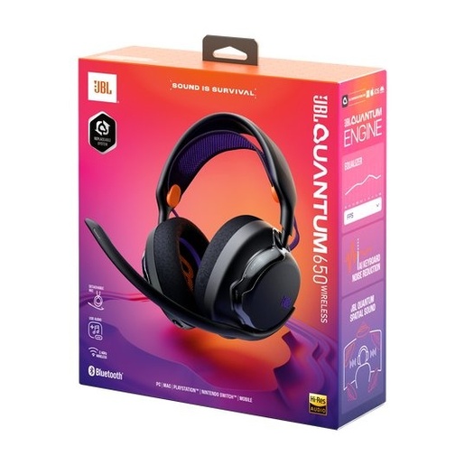 JBL Qunatum 650, bežične over-ear slušalice, crne