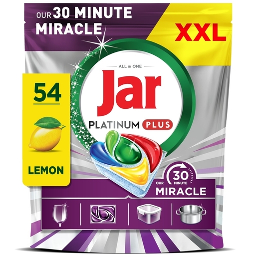 Jar Miracle Platinum Plus, kapsule za strojno pranje posuđa, 54 kom