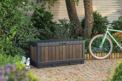 KETER vrtni spremnik Deco Kentwood  350L, pepeljasto-siva