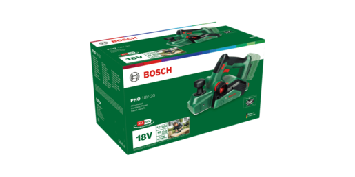 BOSCH akumulatorska blanja PHO 18V-20, širina blanja 82 mm, dubina žlijeba 8 mm, karton