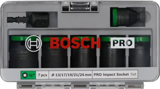 BOSCH Professional set nasadnih ključeva s adapterom PRO 1/2" Standard, 7 kom