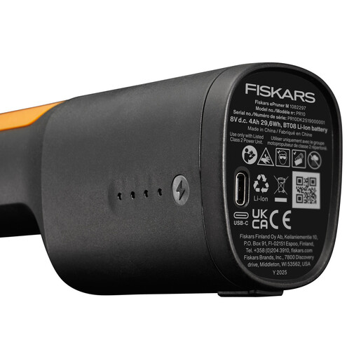 FISKARS akumulatorske vrtne škare ePrunerM, 8V Li-ion, 4.0Ah, brushless, za grane do 25 mm, solo alat