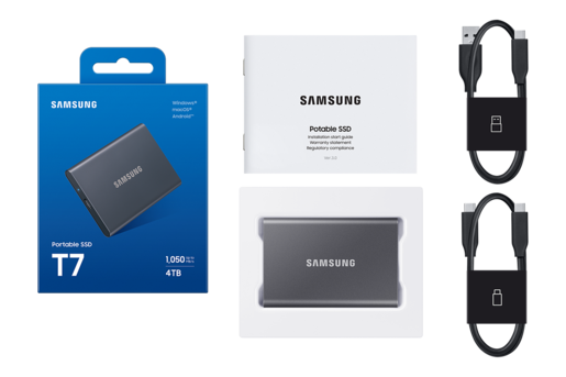Vanjski SSD Samsung Portable T7 4TB Titan Gray, MU-PC4T0T/WW