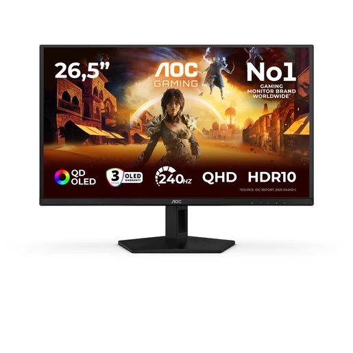 AOC AGON 27" Q27G41ZDF, QD-OLED, QHD, 240Hz, HDMI, DisplayPort, monitor