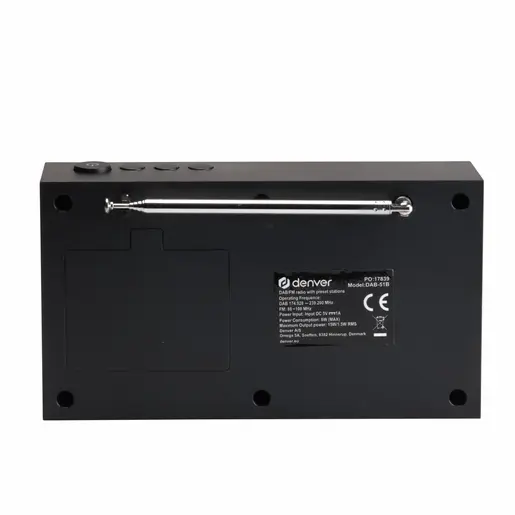 Denver DAB-51, radio budilica, crni