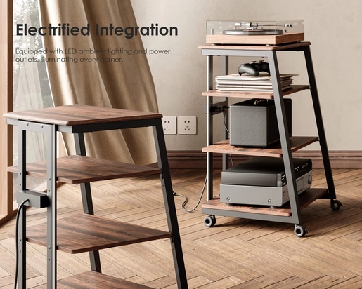 FITUEYES Eiffel V2 AS06 LED stalak za HiFi, orah