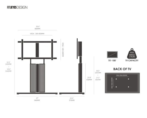 FITUEYES Cantor FT100 TV stalak, crna