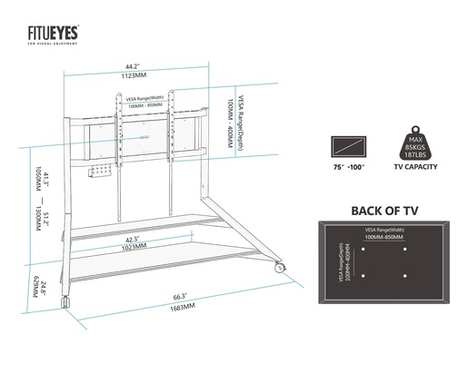 FITUEYES Eiffel V2 FT100 TV stalak, crna