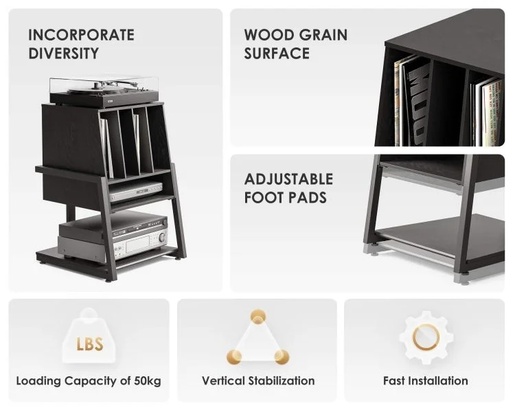 FITUEYES Eiffel RS05 stalak za gramofon, crna