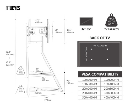 FITUEYES Eiffel FT65 TV stalak, orah
