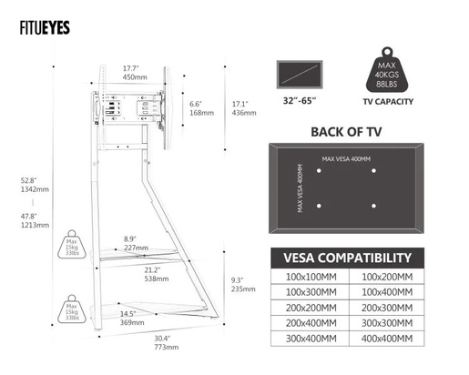 FITUEYES Eiffel FT65 TV stalak, crna