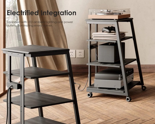 FITUEYES Eiffel V2 AS06 LED stalak za HiFi, crna