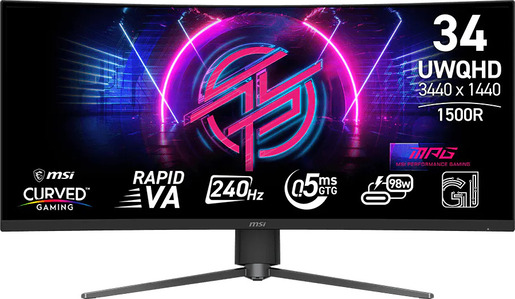 MSI MPG 346CQRF X24, 34" WQHD VA, 240Hz, 0.5ms, 2xHDMI, DisplayPort, USB-C, zakrivljeni, monitor