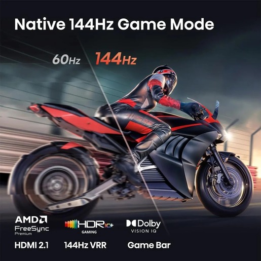 Hisense 55" ULED MiniLED TV 55E8S, 4K Ultra HD, VIDAA Smart, Hi-View AI Engine Pro, 144Hz Game Mode