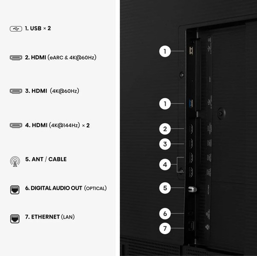 Hisense 55" QLED Canvas TV 55S7S, Full HD, VIDAA Smart, 144Hz Game Mode
