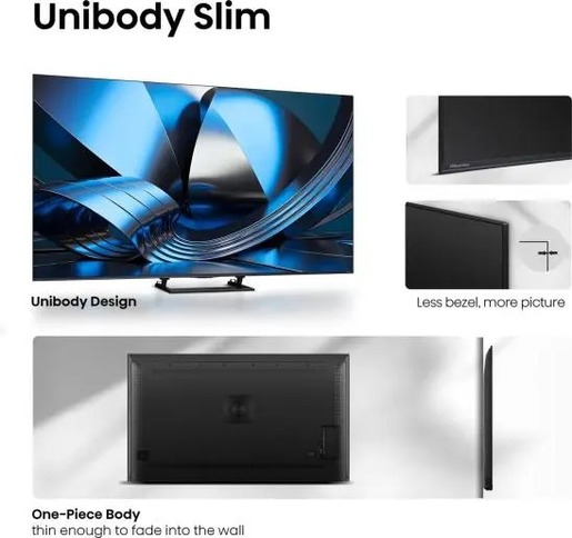 Hisense 100" ULED MiniLED TV 100U7SE, 4K Ultra HD, VIDAA Smart, Hi-View AI Engine Pro, 165Hz Game Mode