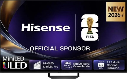 Hisense 75" ULED MiniLED TV 75U7S PRO, 4K Ultra HD, VIDAA Smart, Hi-View AI Engine Pro, 165Hz Game Mode