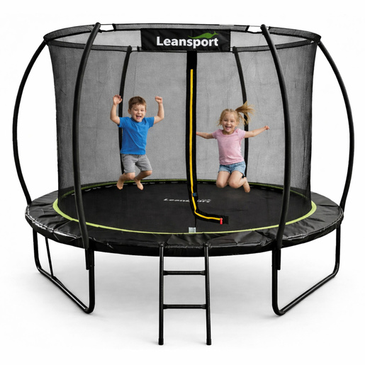 Trampolin LINE 305 cm - crni - zeleni