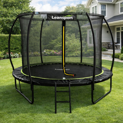 Trampolin LINE 183 cm - crni - zeleni