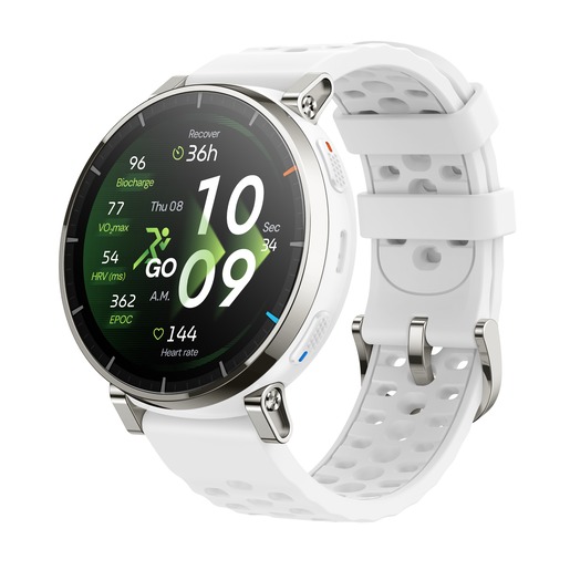 Amazfit Active 3 Premium, 45mm, Aero White, silikonski remen, pametni sat