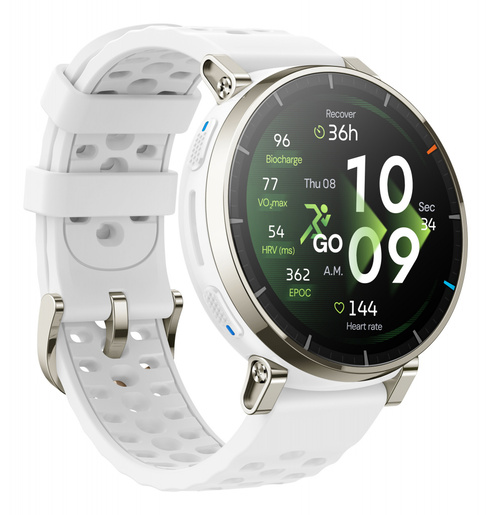 Amazfit Active 3 Premium, 45mm, Aero White, silikonski remen, pametni sat