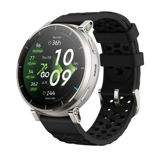 Amazfit Active 3 Premium, 45mm, Apex Silver, silikonski remen, pametni sat