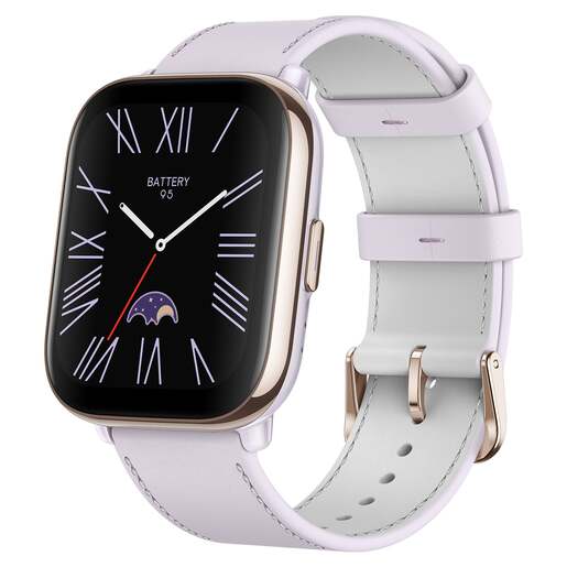 Amazfit Active, 42mm, Lavender Purple, kožni remen, pametni sat