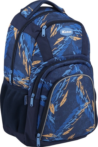 Školski ruksak, Karbon, 4 ZIP NETTED