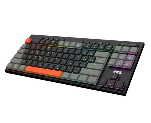 MS ELITE K-703C, mehanička, Red switch, US ANSI, gaming tipkovnica, veličina 98%, RGB, žičana, crna, MSP10042
