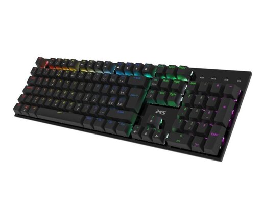 MS ELITE K-701C, mehanička, Red switch, US ISO, gaming tipkovnica, veličina 100%, RGB, žičana, crna, MSP10040