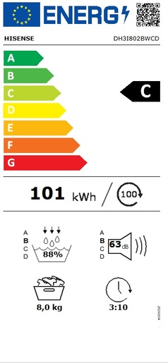 Hisense sušilica rublja DH3I802BWCD