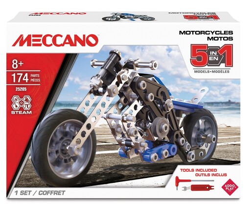 Meccano 5 Motorcycles, multi model set