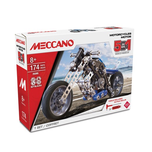 Meccano 5 Motorcycles, multi model set