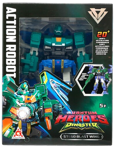 Dinoster akcijska figura robot Stego Blast Wing, 13 cm