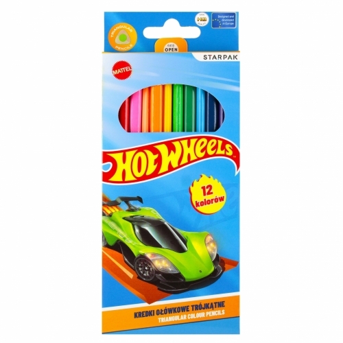 Drvene bojice, Starpak, trokutaste, Hot Wheels, 12 kom