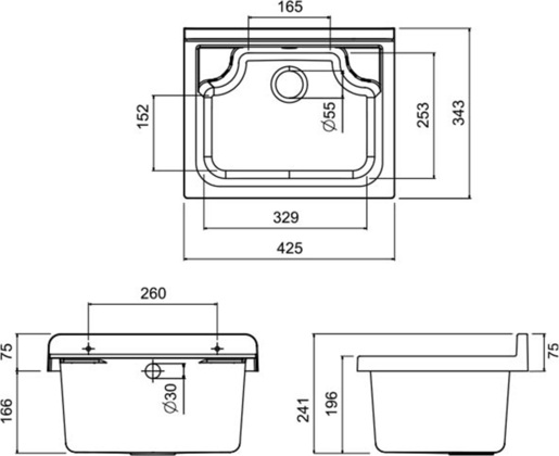 Eurociere vanjski umivaonik Pilozzo Mini & Smart, 42.5x34x20 cm, bijeli