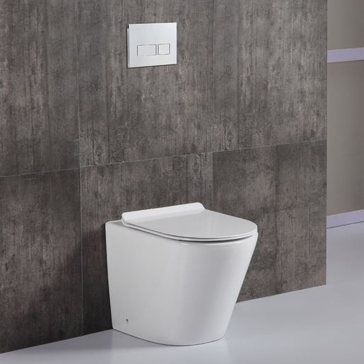 Inter Ceramic set: podna WC školjka bez ruba sa soft close WC daskom 37x43x54.5cm, porculan/duroplast bijela